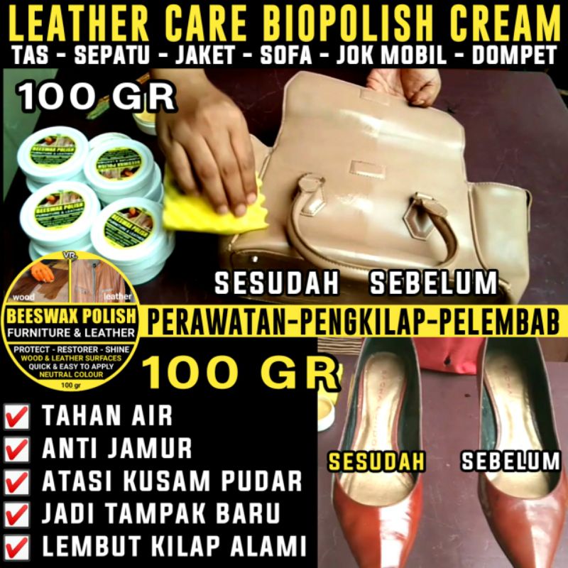 Cream Perawatan Leather Biopolish Semir Sepatu Kulit Tas Kulit Jaket Kulit Pengkilap Jok Mobil Sofa