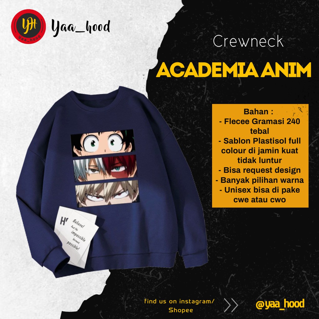 Crewneck Sweater Academia Anime