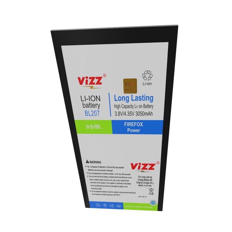 Vizz Double Power Battery Batre Baterai Vizz Lenovo BL207 BL-207 BL 207 K900