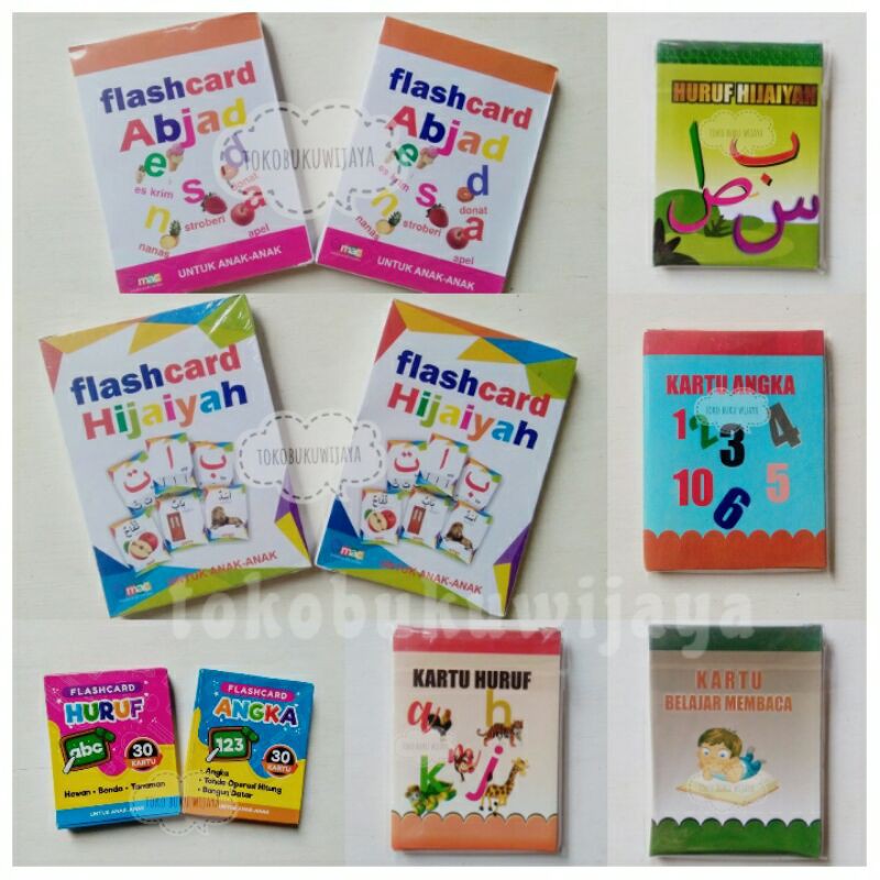 FLASH CARD ANAK (abjad,angka,hijaiyah,membaca)
