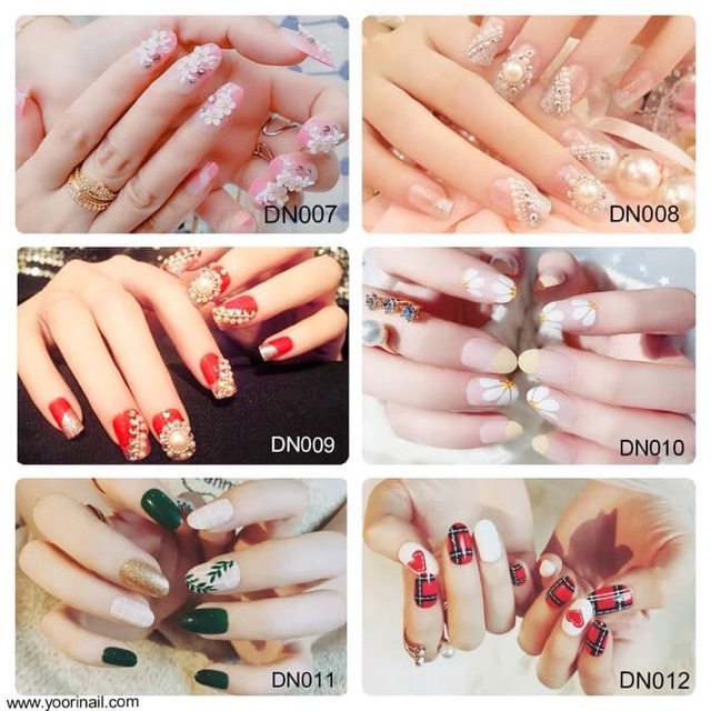 Kuku palsu hias set 24pcs wedding fake nails false nail free nail glue