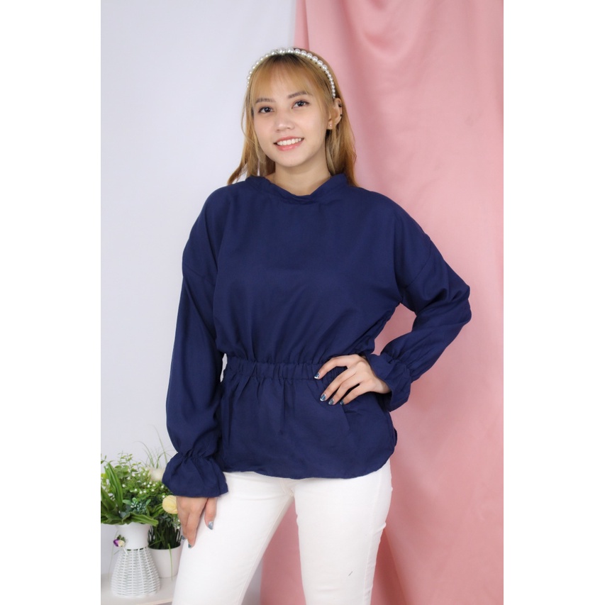 RX Fashion - Simple Top / Blouse Arlin -R3-NAVY