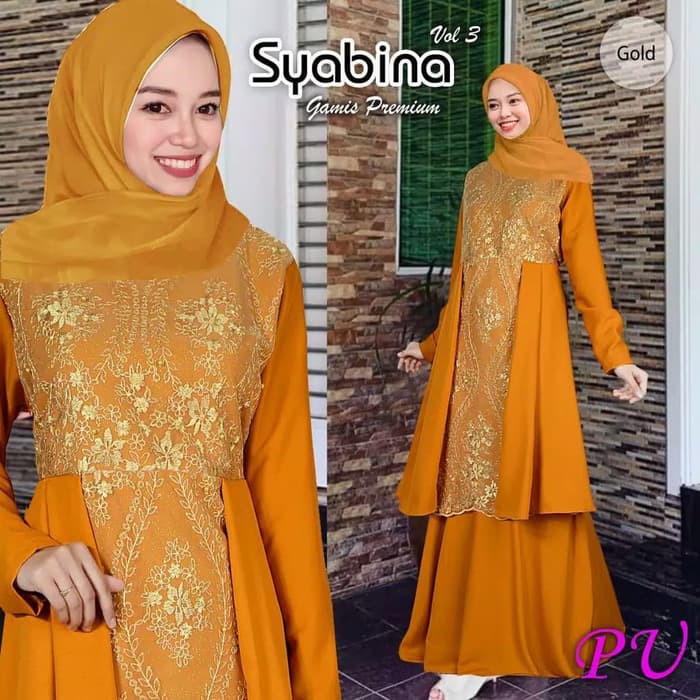 Jual Gamis pesta syabina syari premium setelan dress maxy pesta muslimah Berkualitas
