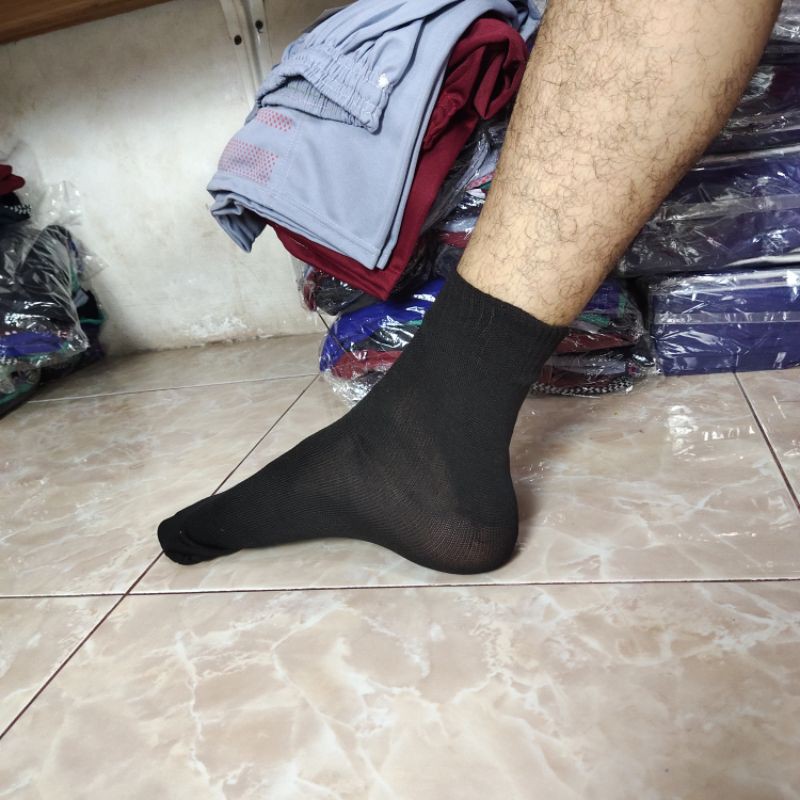 TYO Kaos Kaki Panjang Kerja Kantor SMA SMP Pria Cowok Warna Hitam Polos Murah Termurah