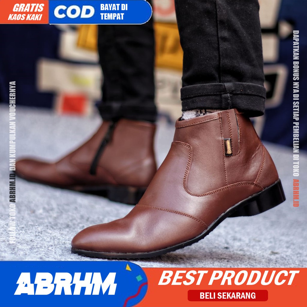 ABRHM X FOX Sepatu Formal Pria Sepatu Pria Casual Pantofel Sepatu Kasual Oxford Kerja Kantor Kuliah Kondangan Gaya Keren Kekinian Original Murah Terlaris