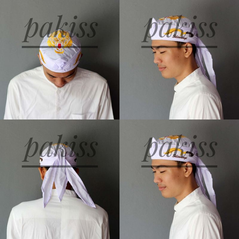 Blangkon Ikat Iket Pasundan Kujang Siliwangi Full Bordir Warna Putih & Hitam