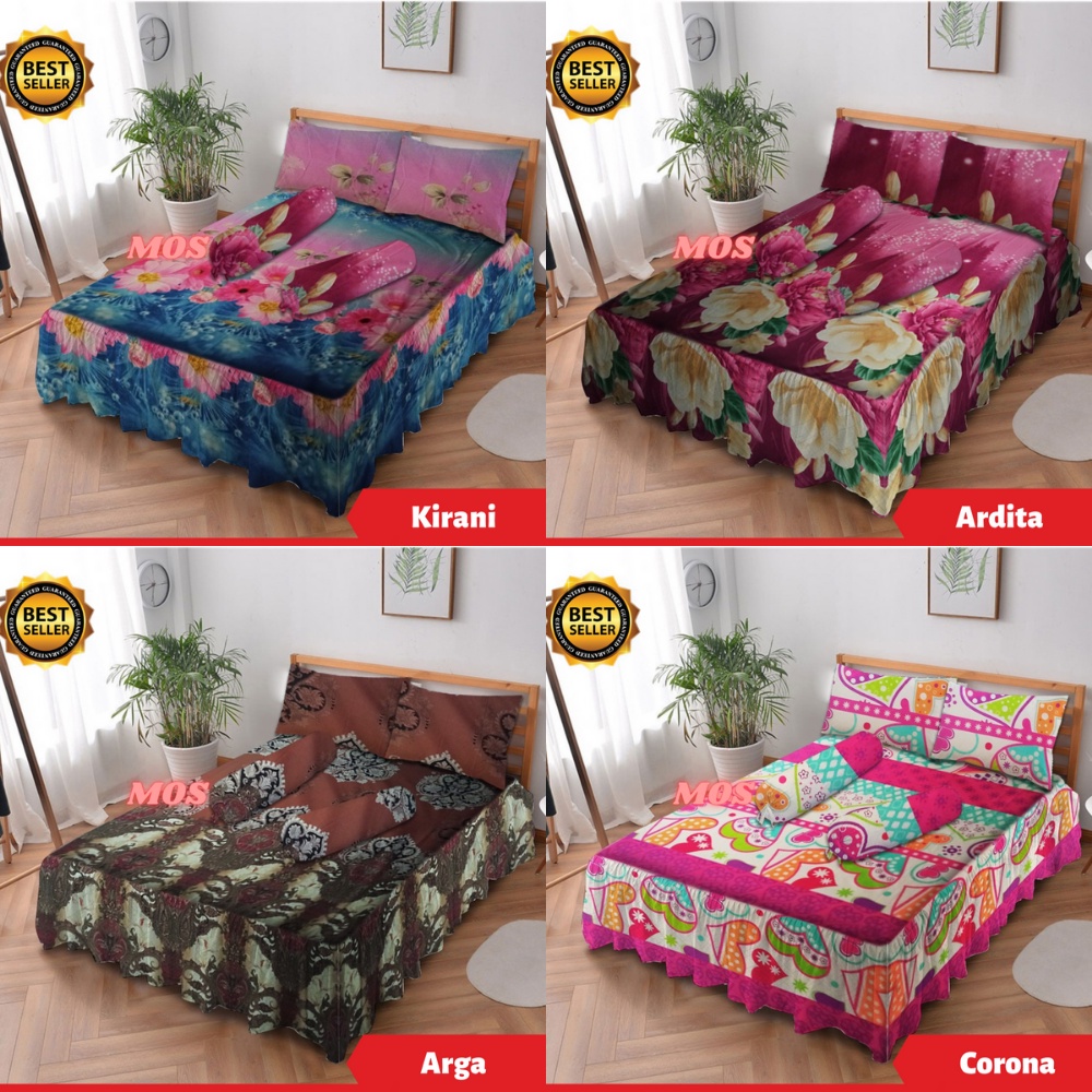 Sprei Rumbai Ukuran 180x200 180 x 200 No 1 King Motif Polos Embos Model Rempel