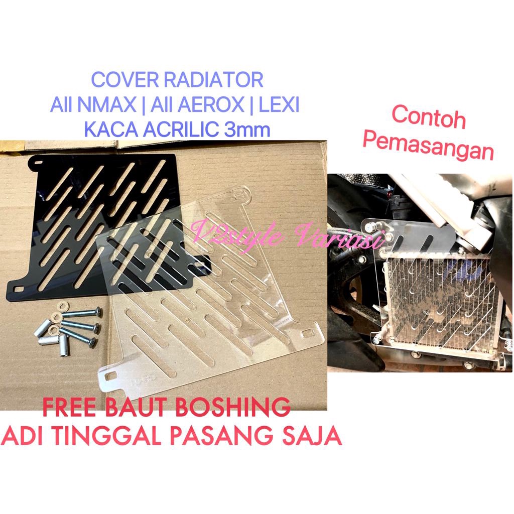 COVER RADIATOR ALL NMAX OLD NEW TUTUP RADIATOR ALL AEROX 155 LEXI BONUS BAUT PNP TUTUP COVER RADIATOR KACA AKRILIC YAMAHA NMAX LAMA 2015 2016 2017 2018 2019 NMAX BARU 2020 2021 2022 KACA AKRILIK AEROX 155 NEW CONNECTED AEROX 155 OLD PAS PRESISI LEXI