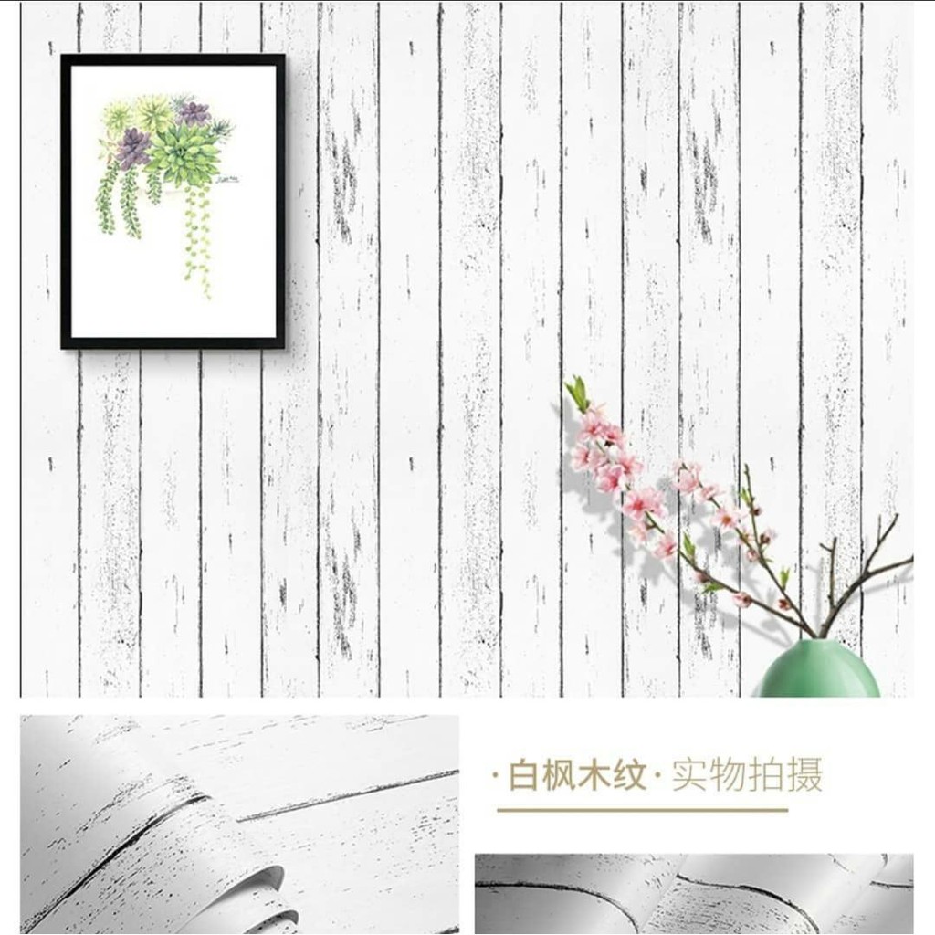 Wallpaper Dinding Kamar Tidur Motif Serat Kayu Wallstiker 3D Wallpaper Dinding 45 cm x 10 meter-GH136