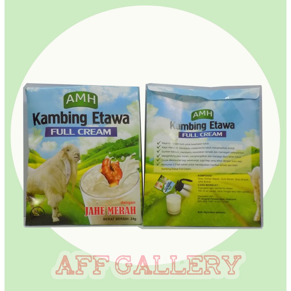 

AFFG - Susu Kambing Etawa FULL CREAM AMH (sachet) dengan Jahe Merah herbal sehat original alami