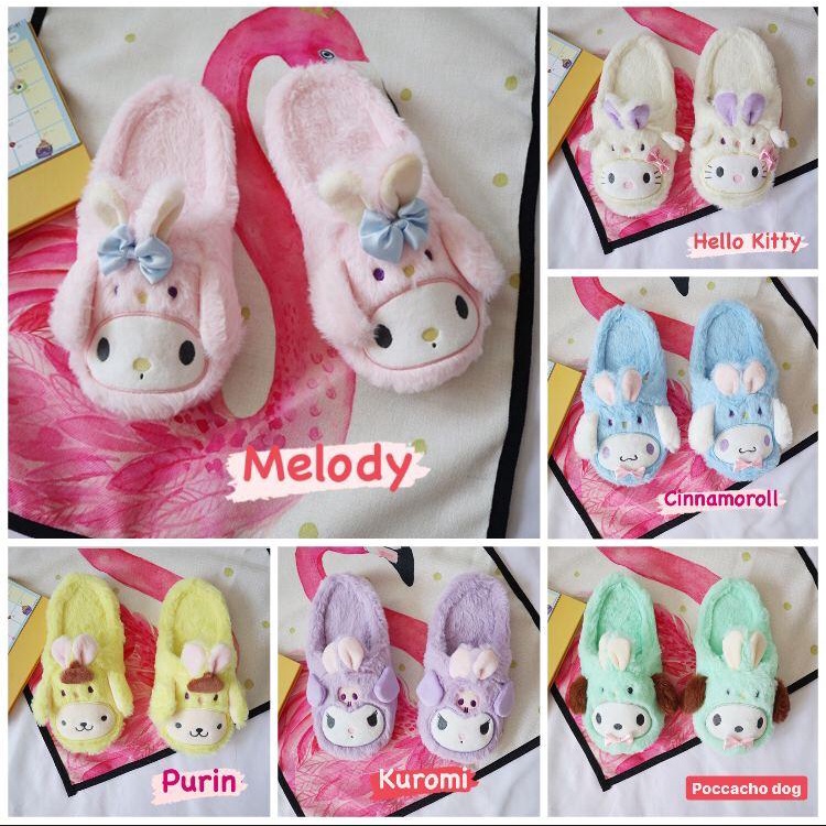 SANDAL KAMAR MELODY HELLO KITTY POMPOM PURIN CINNAMOROLL KUROMI POCHACCO DOG SLIPPER