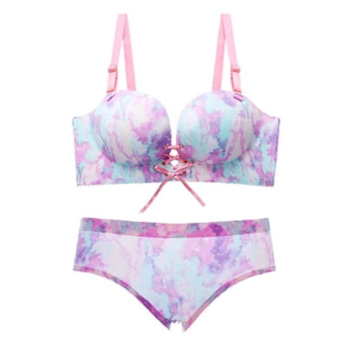 Bra set cd push up celana dalam seamless bh kawat sexy tali depan 001