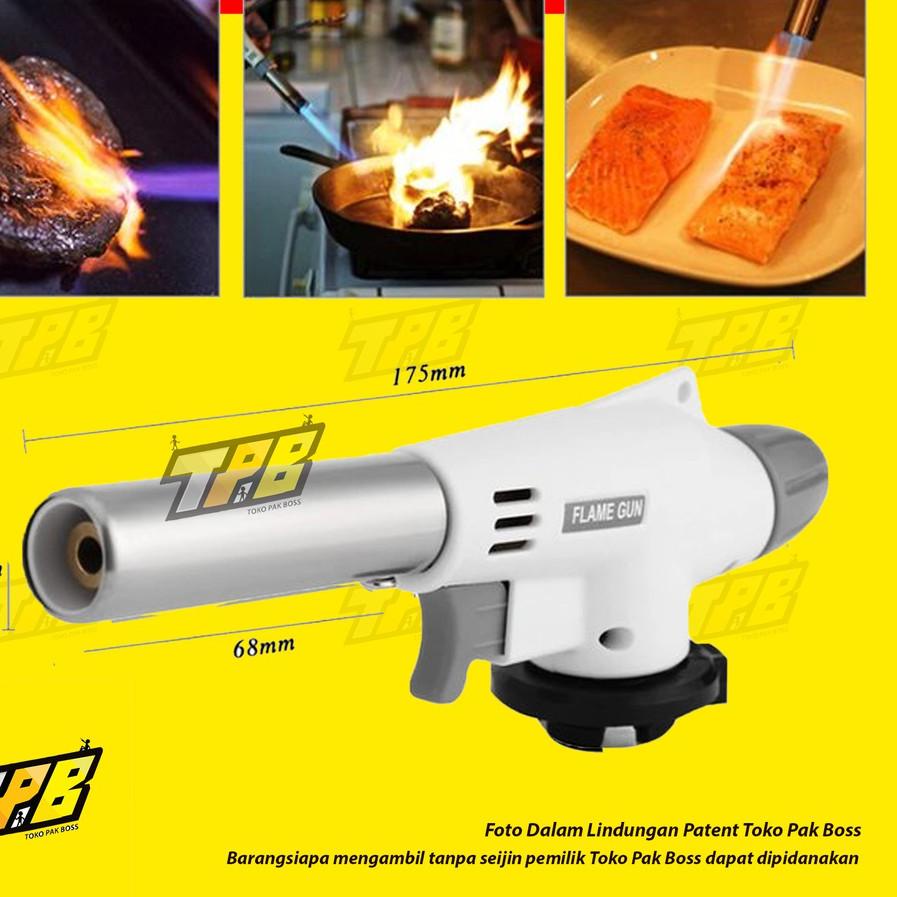 ✧ Ruvo FLAME GUN torchgun flow blow torch gun portable korek api pemantik gas alat bakar bbq sushi ➽
