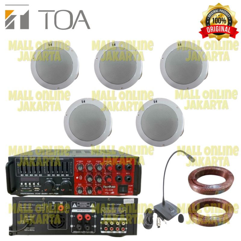 Paket Toa Sound system indoor speaker plafon ceiling Original