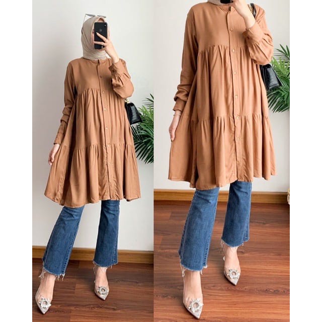 Tq88indonesia Fashion Baju Muslimah  Popita Tunik RAYON DIAMOND / Avisca Tunic Busui Rempel / Ootd