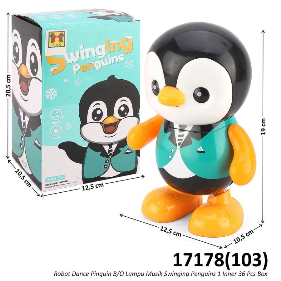 Robot DANCE PENGUIN Swinging Penguin Lampu Musik 17178 - Mainan Musik Dan Suara Mainan Dancing Bentuk Penguin
