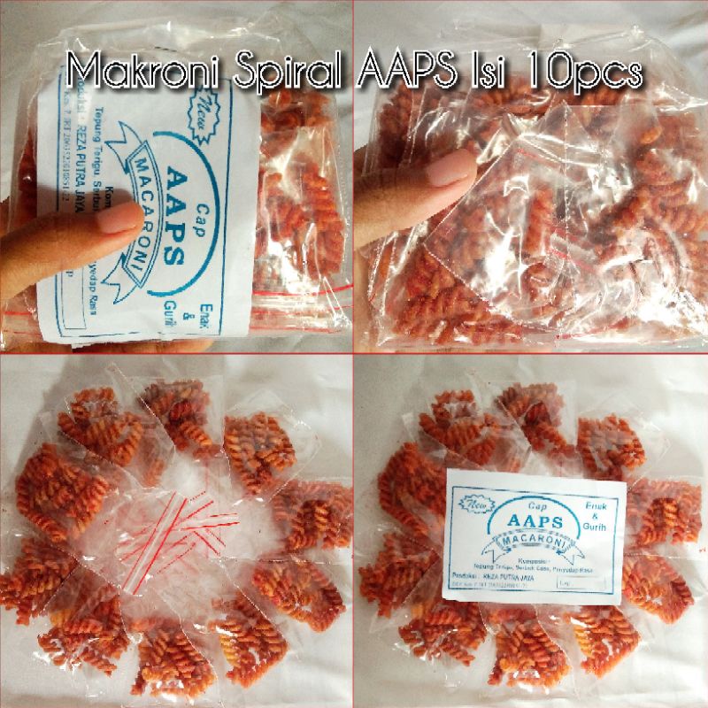 

AAPS Makroni Spiral Pedas Isi 10pc / Makaroni Ulir Mini Gurih Renyah / Jajanan Jadul