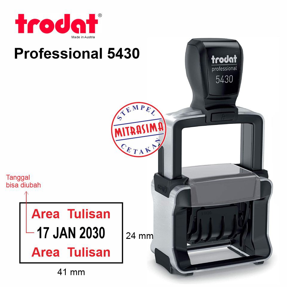 

Stempel Trodat 5430 - Trodat Professional Model Persegi dengan Tanggal
