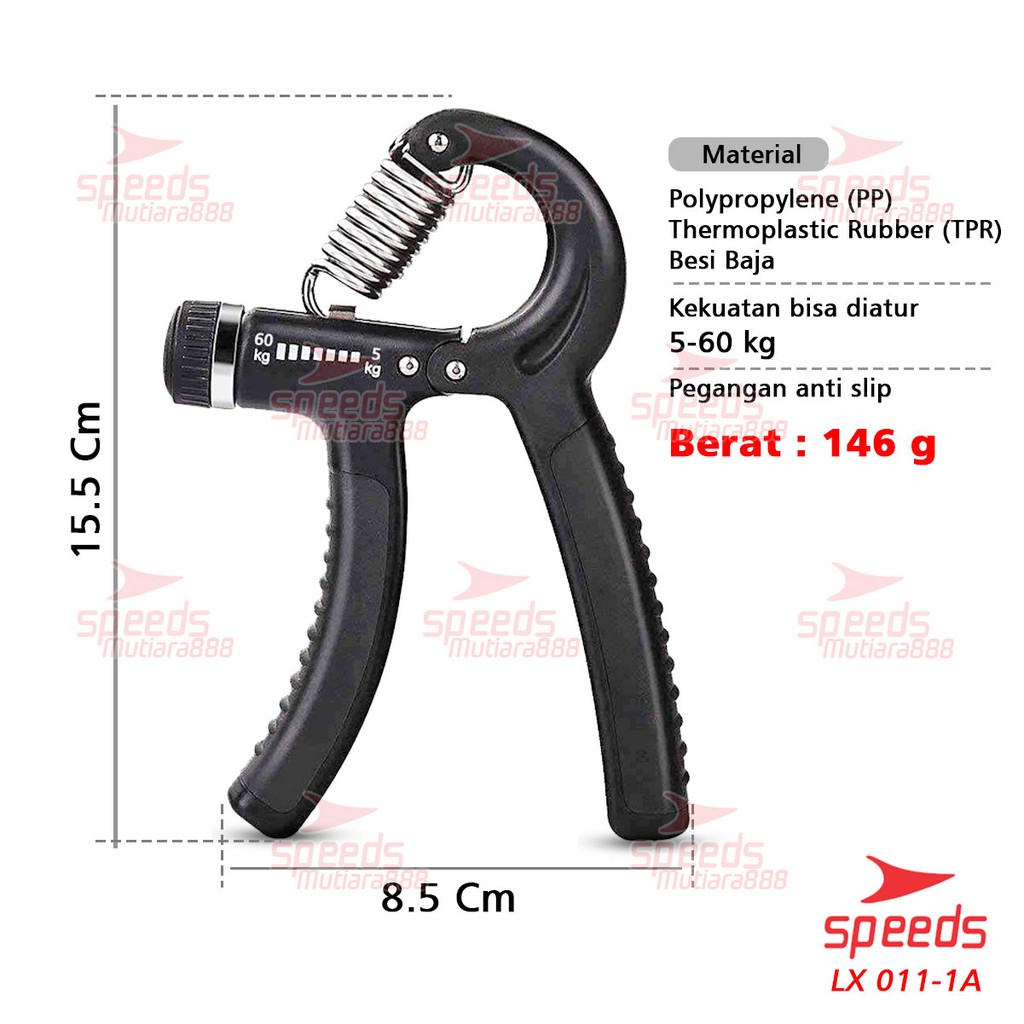 SPEEDS Handgrip Hand Grip Alat Bantu Fitness Otot Lengan Portable 5-60 kg LX 011-1-1