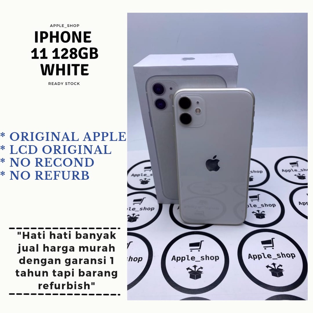 iphone 11 128gb white Lcd Original Mulus Original Bukan Refurbish / Rekondisi