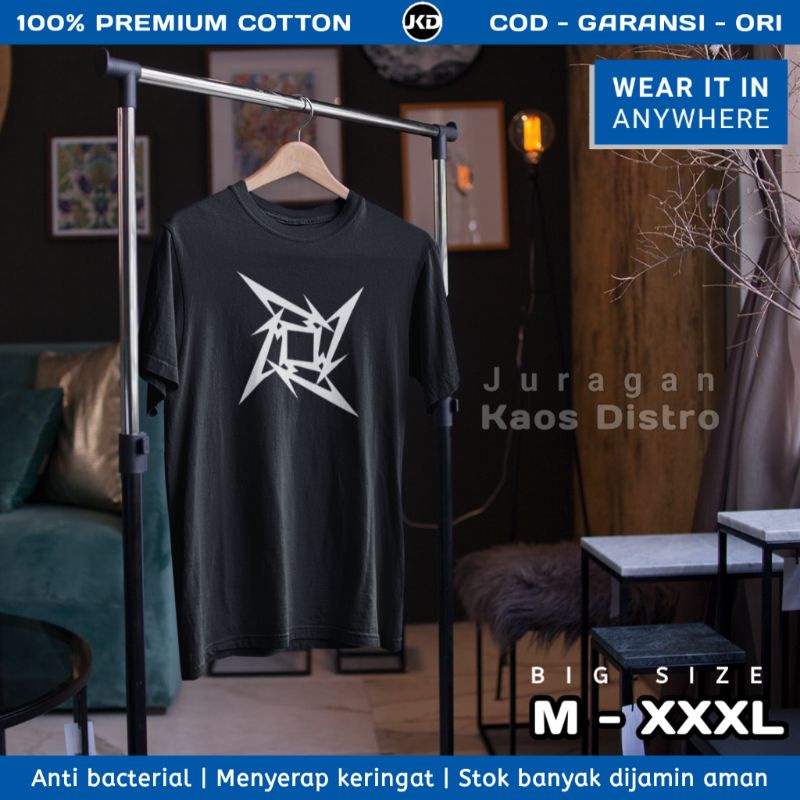 Kaos Band Logo Metallica Original Oversize Pakaian Atasan Pria Murah Baju Kaos Musik Distro Cowok De