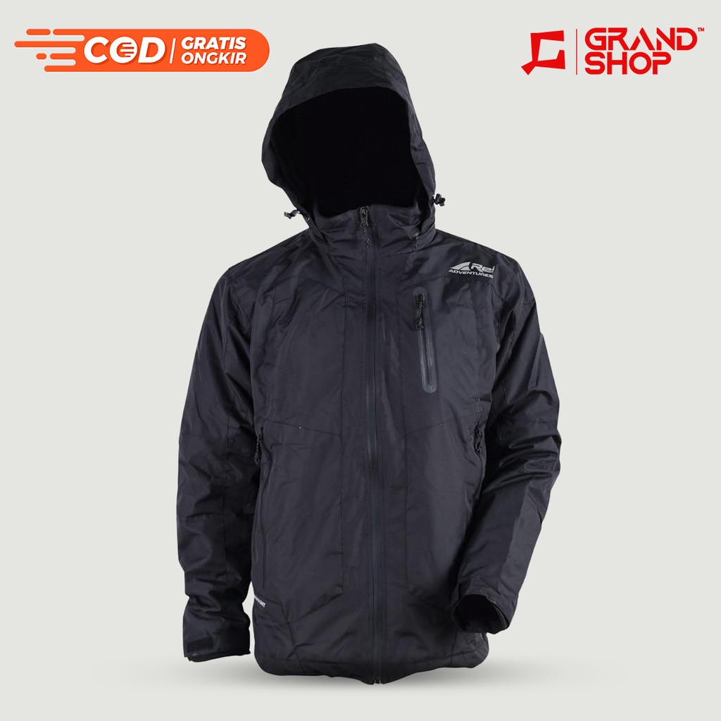Jaket Gunung Pria Wanita Membramount Black Arei Outdoorgear
