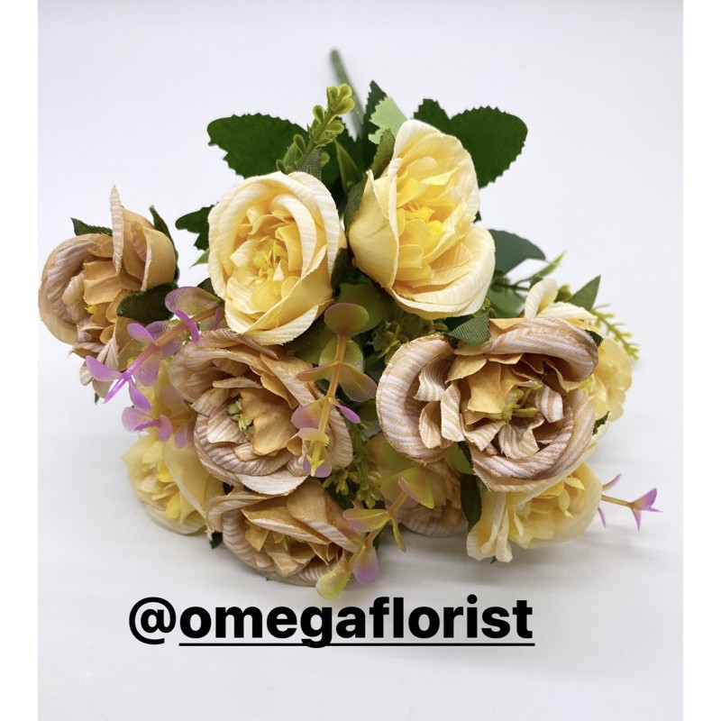 Rose Ekaliptus Bunga Artificial/Bunga Plastik/Bunga Dekorasi/Dekorasi Pernikahan/Pernikahan-Coklat