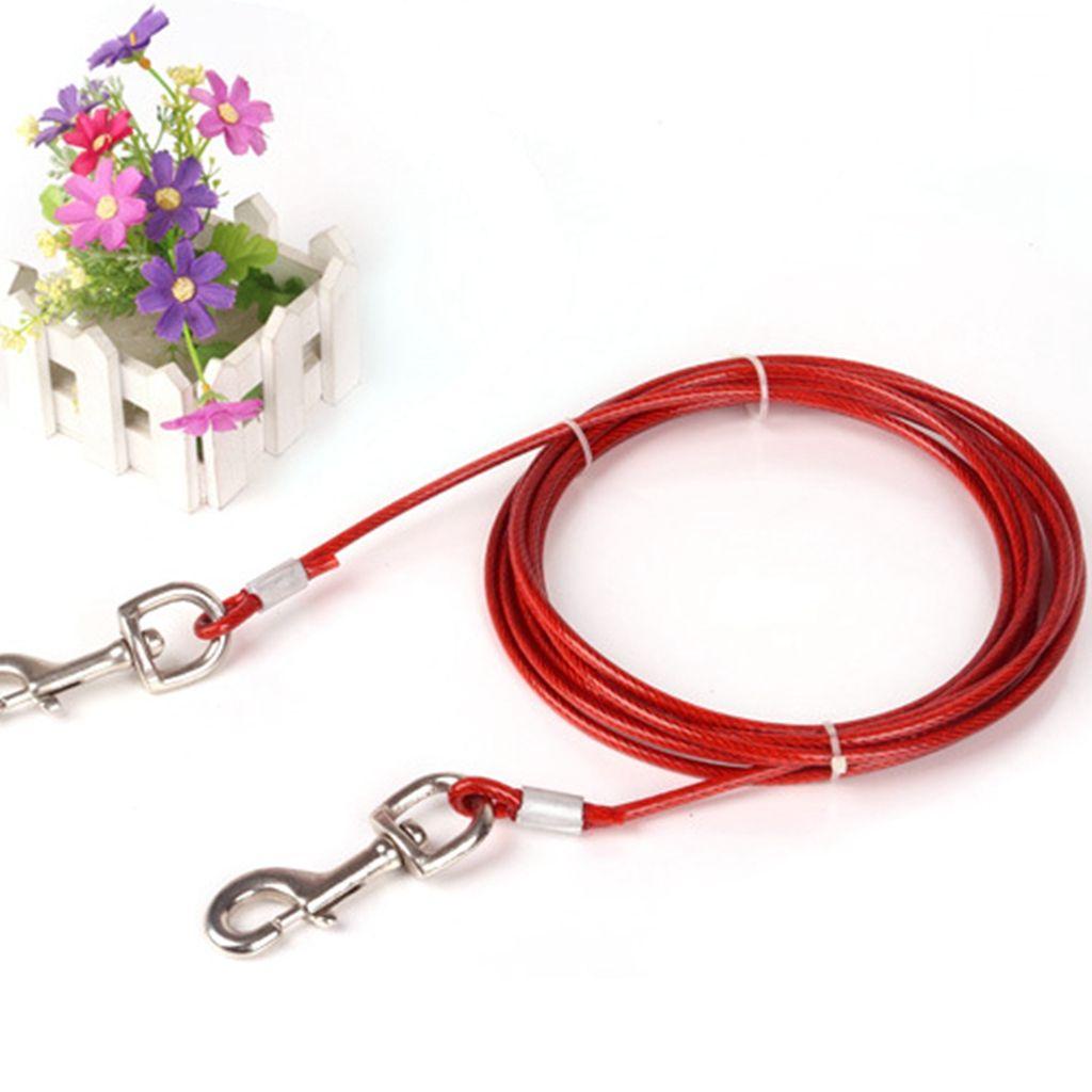 Nickolas1 Tali Anjing 1pcs 3/5/10meter Dengan Lapisan PVC Kawat Baja Kuat Camping/Hiking /Park Pet Cable Leash