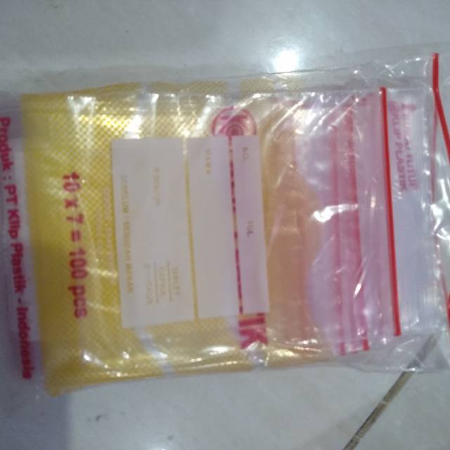 Plastik klip obat 10x7 putih