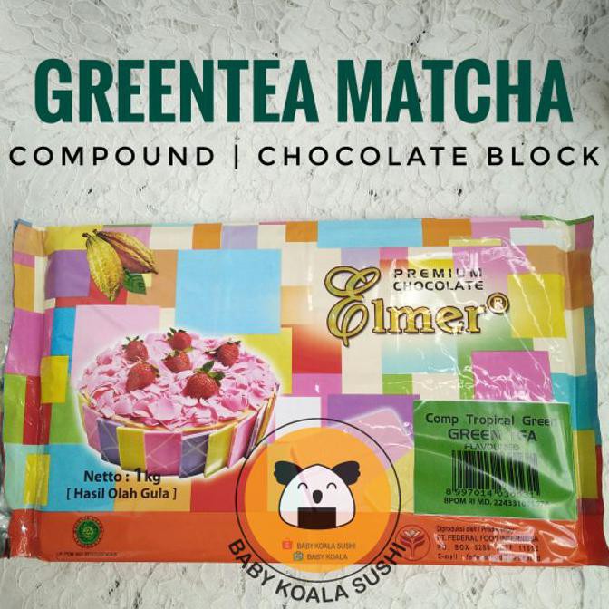 

ELMER GREENTEA/ MATCHA 1kg | Green Tea Coklat Blok | Compound Block - COKELAT GREEN TEA