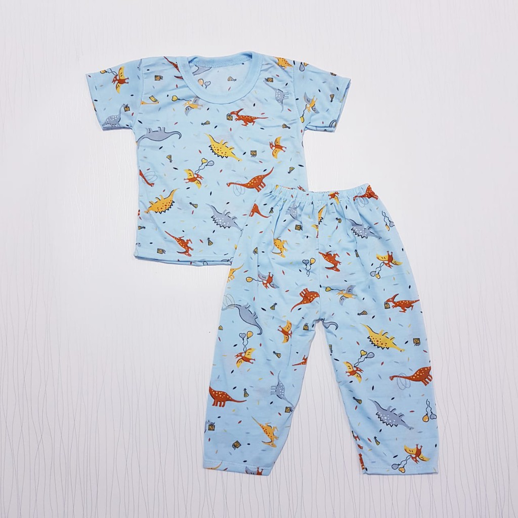 setelan pakaian anak laki-laki lengan pendek celana panjang baju piyma bayi cowo
