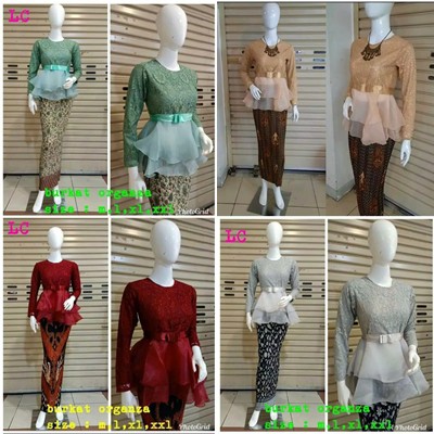 set kebaya aurora/setelan kebaya aurora+rok prisket/baju kebaya aurora/kebaya brokat