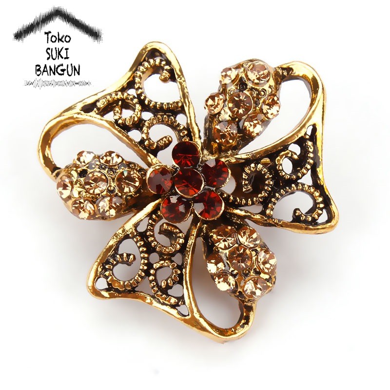 BRK 026-028 Bros Pin Bunga Wanita Jilbab Hijab Flower Brooch Women