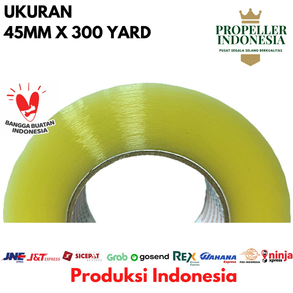 Lakban RHINOCEROS Tape Lakban OPP Bening/Coklat Solatip Isolasi Bening Putih 45MMx300Yard