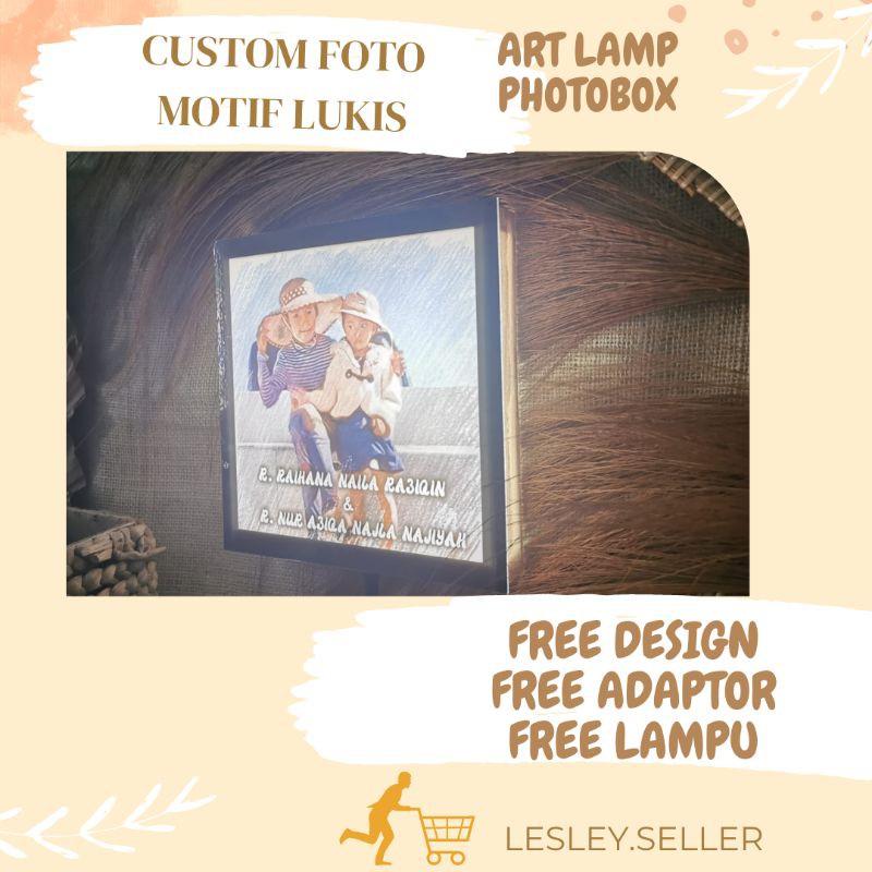 Dekorasi Hiasan Dinding Custom Foto Motif Lukis Artlamp Photobox Keluarga