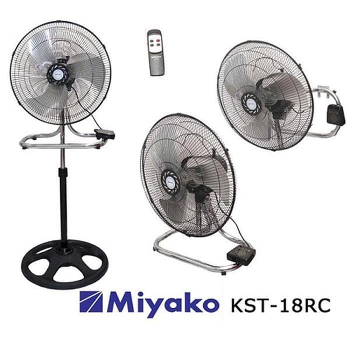 STANDFAN STAND FAN KIPAS ANGIN BERDIRI MIYAKO KST-18RC KST 18 RC KIPAS ANGIN 18&quot; 18INCH 3 IN 1 + REMOT