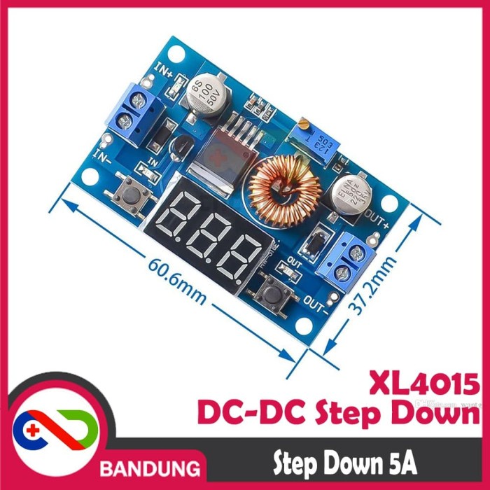 MODULE STEP-DOWN XL4015 ADJUSTABLE DC TO DC 5A VOLTMETER DISPLAY