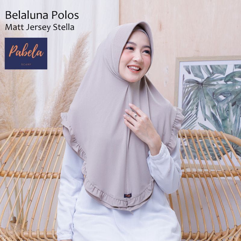 [Ori PABELA] BELALUNA POLOS••hijab instan bergo pat rempel ••jersey stella