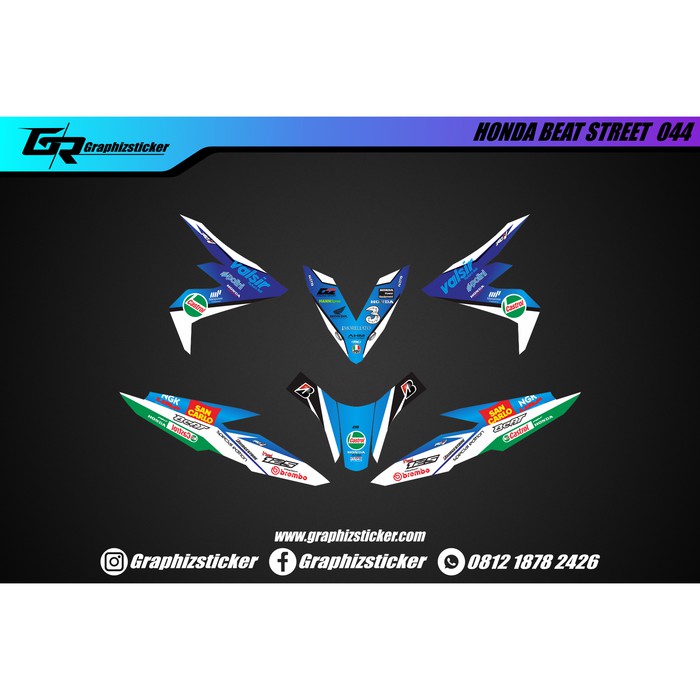 DECAL BEAT CASTROL BIRU