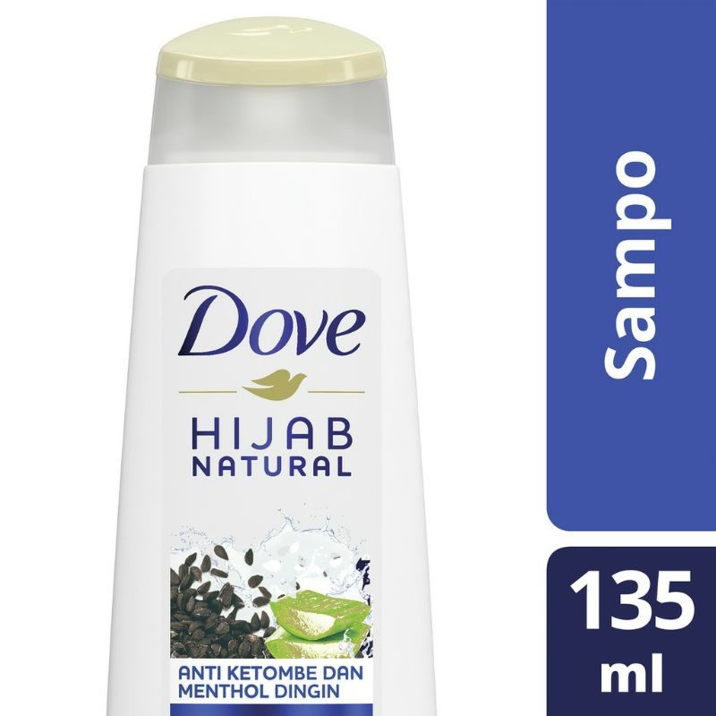 ★ BB ★ Dove Shampoo Hijab Natural Anti Ketombe Rambut Hitam Panjang - Menthol Dingin - Rambut Rontok - 135ml