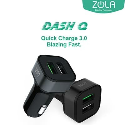 Zola International Dash Q Car Charger Quick Charge 3.0