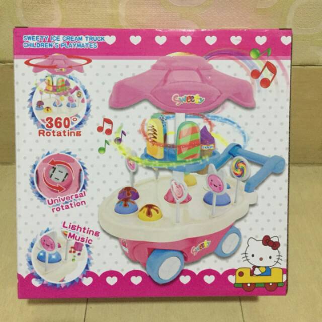 Mainan gerobak es krim bisa jalan ada musik dan lampu