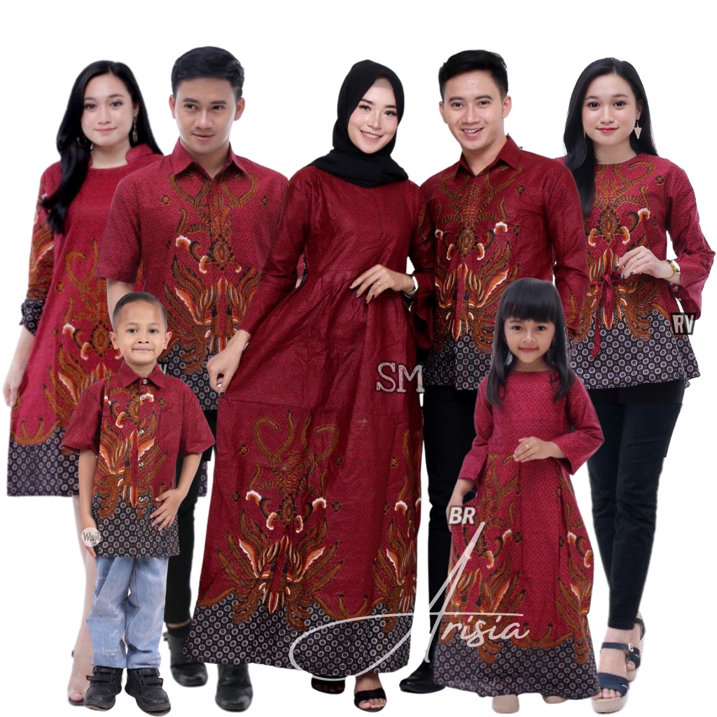 Batik couple keluarga modern terbaru2021/Baju couple keluarga/Batik Sarimbit ayah ibu dan anak murah