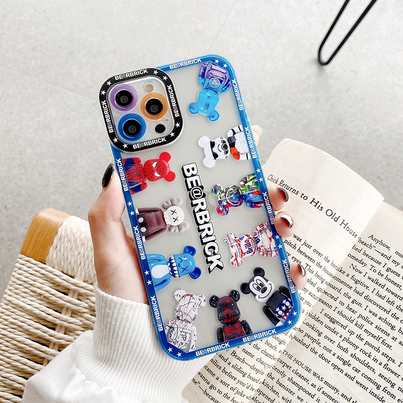 Fashion Violent bear Graffiti Angel eyes Shockproof Soft TPU Phone case IPhone 12 12Pro 12Promax 12mini 11 ProMax X Xs Max XR 7 8 Plus