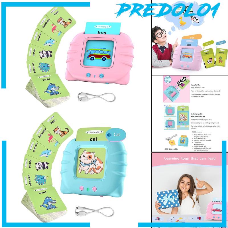 [PREDOLO1] 224Pcs Flash Cards Education Machine Sight Words Talking Toys for Age 2-6