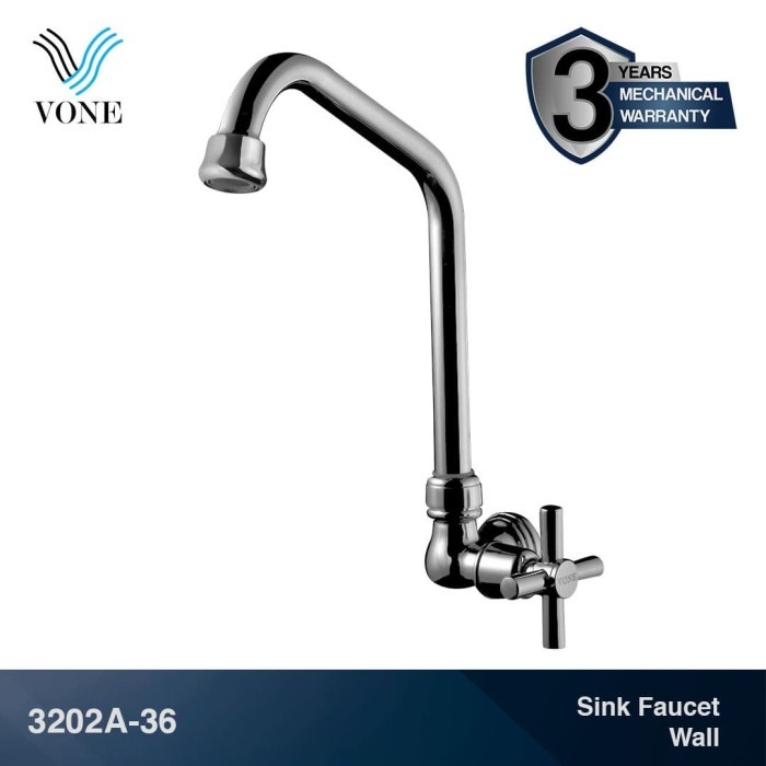 VONE 3202A-36 Keran Kran Air Angsa Cuci Piring Dinding Tembok Chrome