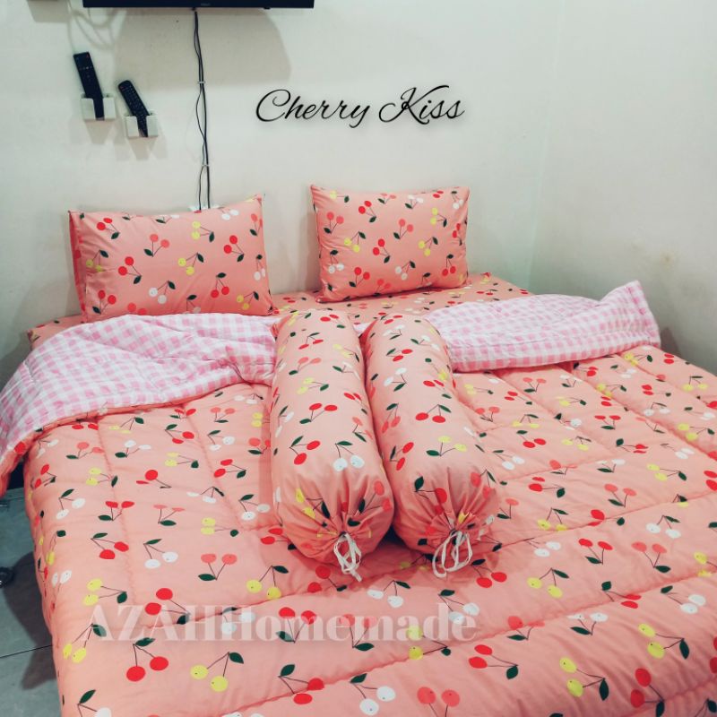 Sprei Dan Bedcover Homemade Katun Lokal Star Cherry Kiss