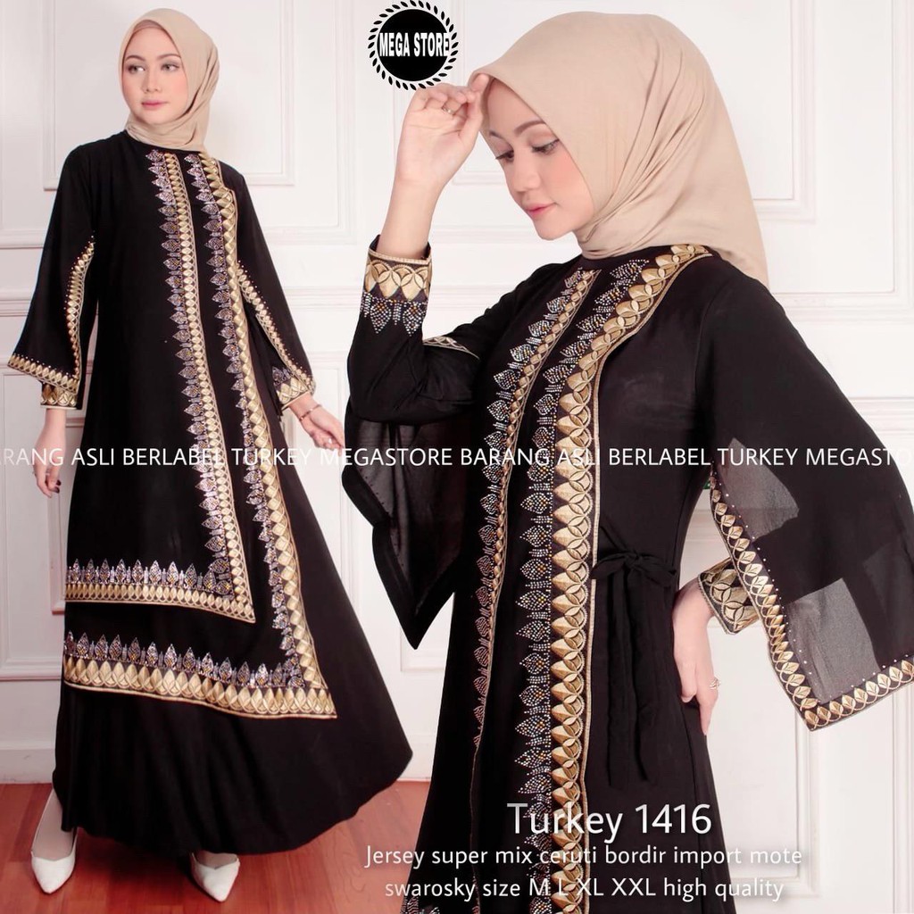 Abaya Turkey 1416 Premium/ Abaya Turkey /Abaya Turkey hitam