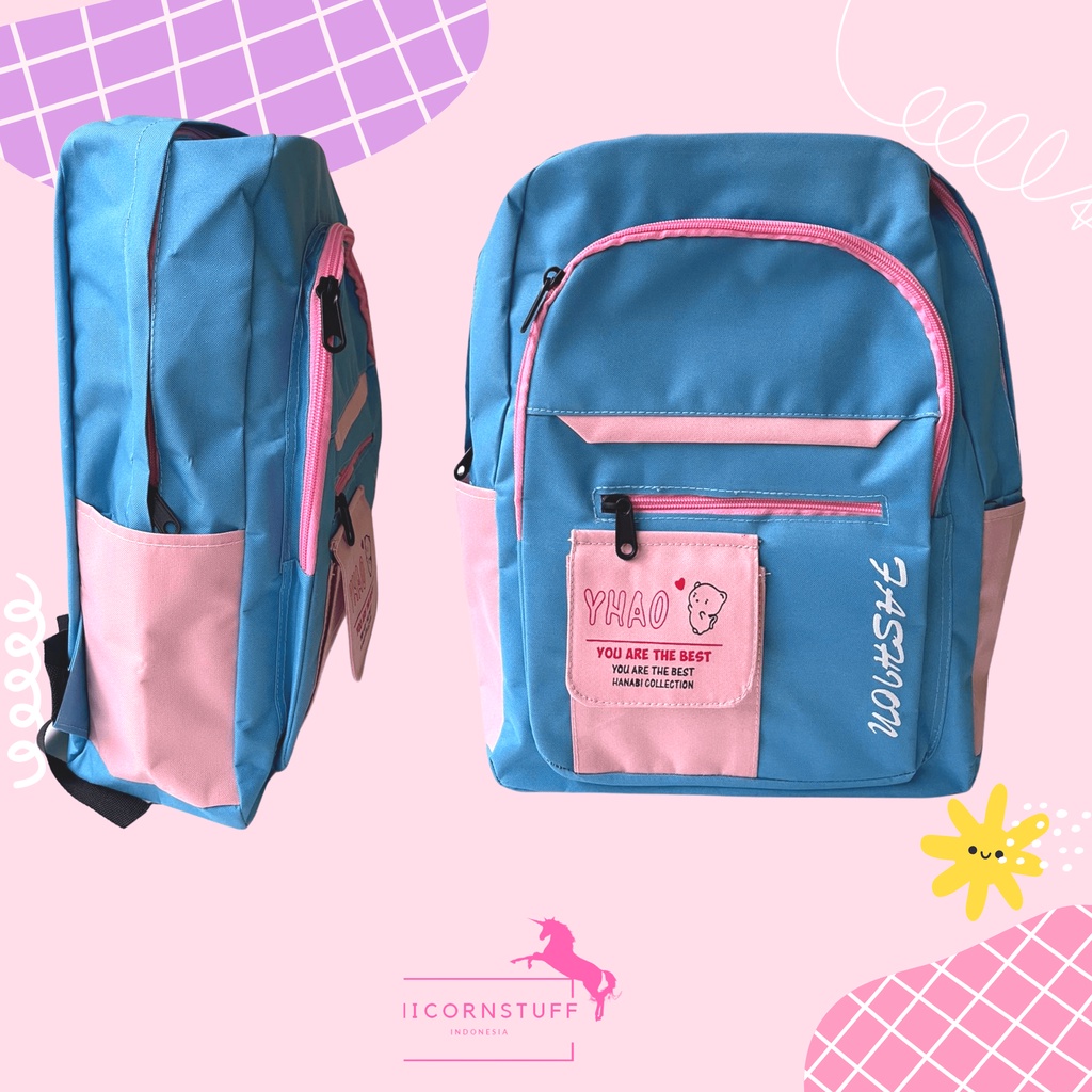 Tas Ransel Sekolah Anak Perempuan Cewek Pink Lucu Kado Backpack Murah