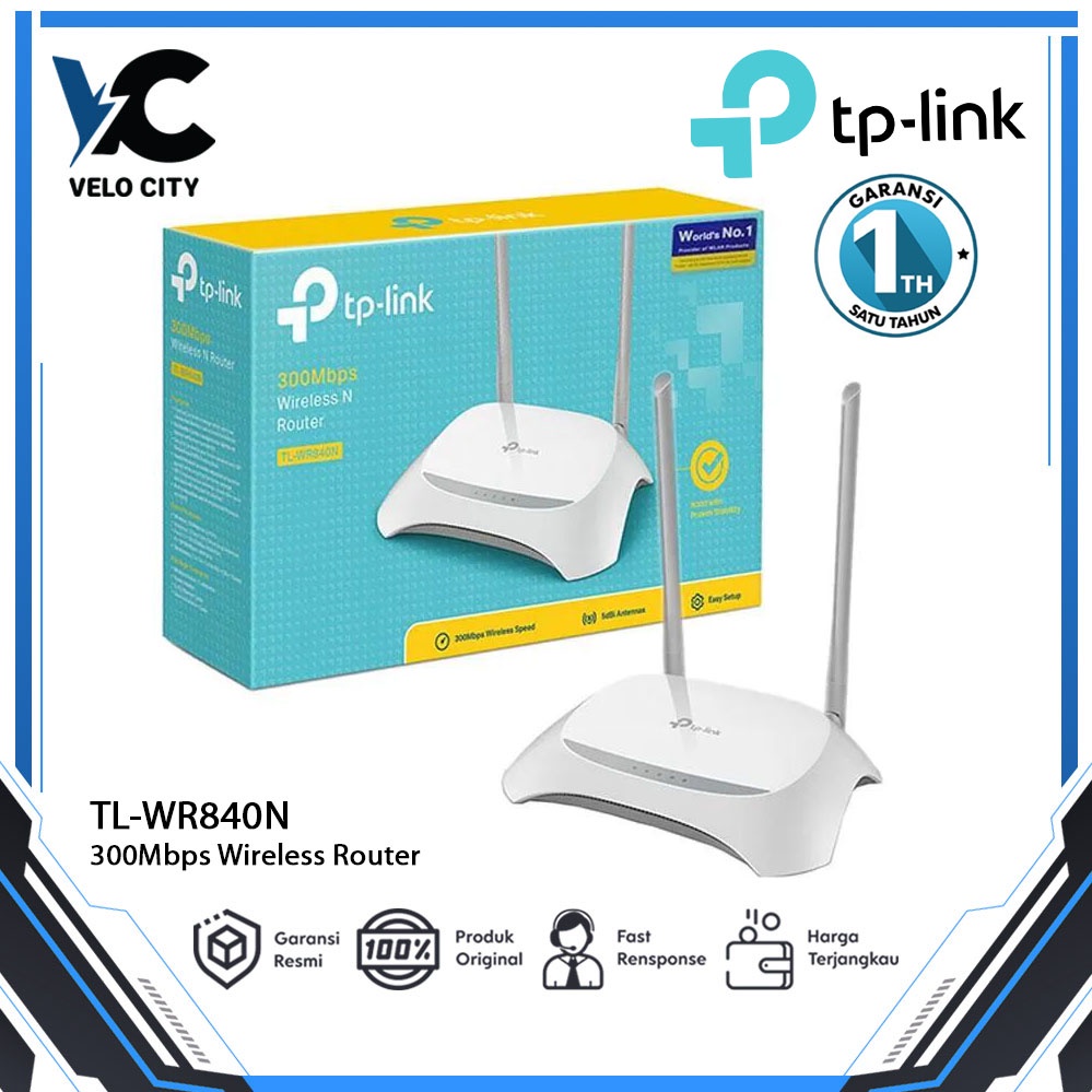 TP-LINK TL WR840N 300MBps Wireless Router Original - Garansi 1 Tahun